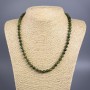 Collana giadeite artificiale con palline lisce, diametro 6,5 mm, lunghezza 50 cm +/-