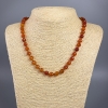 Collana in corniola, pietra naturale, perle sfaccettate, diametro 8 mm, lunghezza 49 cm +/-