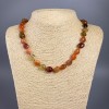 Collana in corniola, pietra naturale, sfaccettata, diametro 12×14 mm, lunghezza 50 cm ±