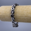 Saldo! Bracciale a catena argentato in metallo, spessore 9 mm, lunghezza 20 cm +