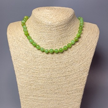 Collana in Onice (pressata) perle lisce, diametro 8,5 mm ±, lunghezza 47 cm ±