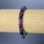 Bracciale Fluorite pietra naturale sfaccettato cubo, diametro 7mm+-, lunghezza 18cm (elastico)