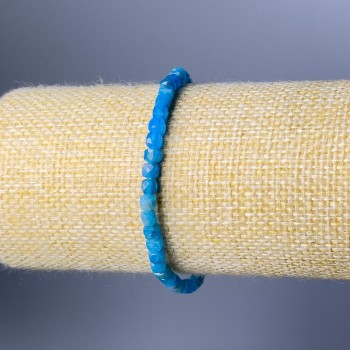 Bracciale in apatite naturale, cubi sfaccettati, diametro 5 mm, lunghezza 18 cm (elastico)