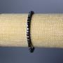 Bracciale in ematite a cubetti, diametro 4 mm, lunghezza 18 cm (elastico)