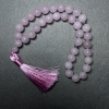Rosario in quarzo rosa, pietra naturale, sfere lisce, diametro 12,5 mm ±, 33 perline, con inserti in metallo