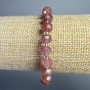 Bracciale in quarzo fragola sfaccettato 18 cm