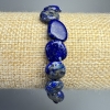 Bracciale in lazurite naturale, perle sfaccettate, diametro 10x12 mm ±, lunghezza 18 cm ± (elastico)
