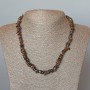 Collana di bronzite, pietra naturale, chips 7x2 mm, lunghezza 47 cm ±