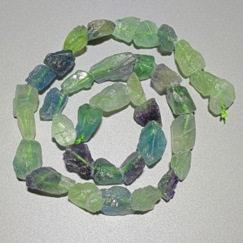 Perle di fluorite naturali grezze, forma irregolare, diametro 10×12 mm, lunghezza circa 40 cm, su filo