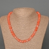 Collana in calcedonio, pietra naturale, rondelle lisce, diametro 9×7 mm ±, lunghezza circa 49 cm ±